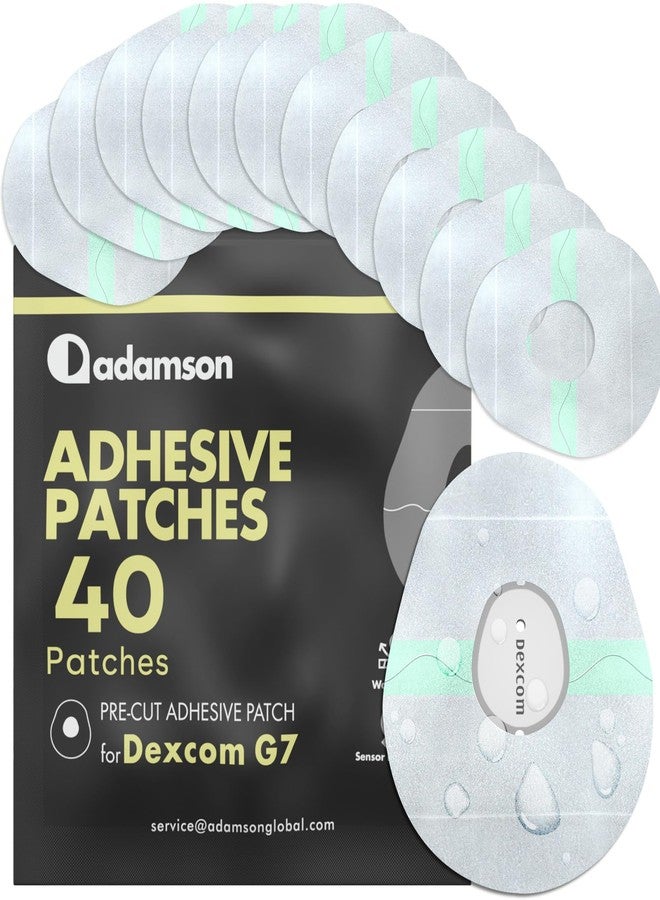 Adamson Dexcom G7 Over Patches Waterproof – 40 Clear Adhesive Patches – Transparent CGM Covers No Glue on Sensor – Strong Hold – Hypoallergenic & Sweatproof - Image 1